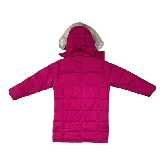 Vintage L.L. Bean Women’s Goose Down Quilted Parka Purple Faux Fur Hood Jacket L - Picture 6 of 7